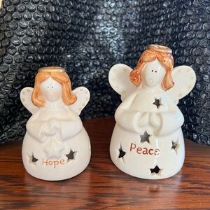 Angle votives from Party n more , Peace and Hope.